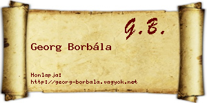 Georg Borbála névjegykártya